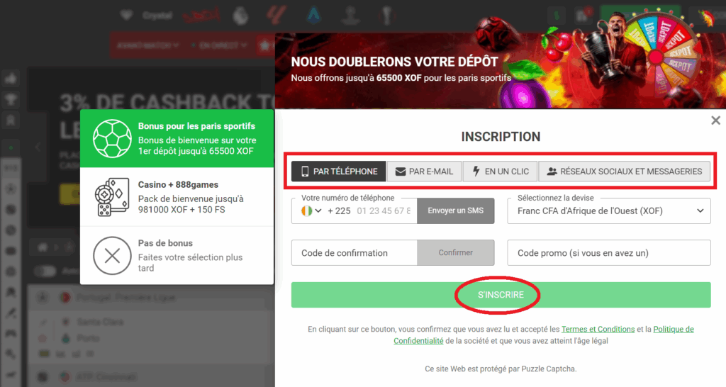 Guide pour l’inscription sur 888Starz